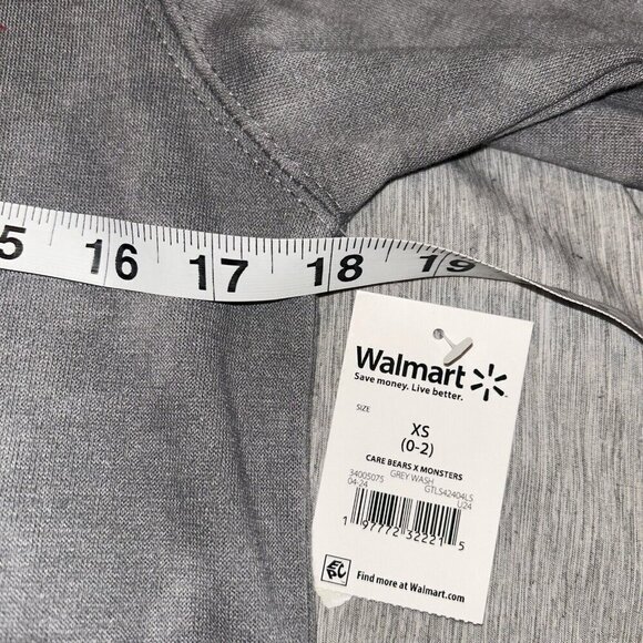 Care Bears Double Sided Scare Bears Gray Marbled Long Sleeve Sweatshirt Size XS - Picture 6 of 8